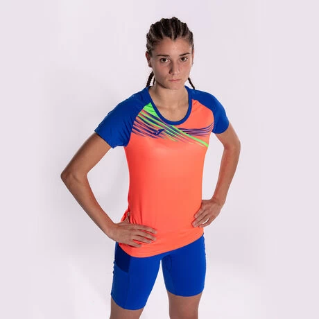 JOMA Camiseta Manga Corta Mujer Elite X Coral Flúor Royal 9 JOMA Camiseta Manga Corta Mujer Elite X Coral Flúor Royal - Imagen 7
