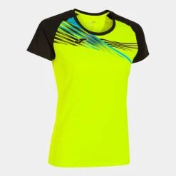 JOMA Camiseta Manga Corta Mujer Elite X Amarillo Flúor Negro