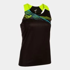 JOMA Camiseta Tirantes Mujer Elite X Negro Amarillo Flúor