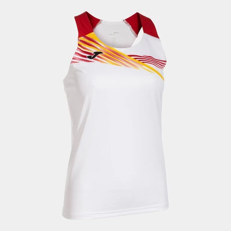 JOMA Camiseta Tirantes Mujer Elite X Blanco Rojo 3 JOMA Camiseta Tirantes Mujer Elite X Blanco Rojo