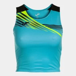 JOMA Top Mujer Elite X Turquesa Flúor Negro -Deportiva Ropa Tienda 901813.011 3