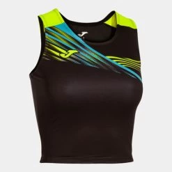 JOMA Top Mujer Elite X Negro Amarillo Flúor