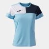 JOMA Camiseta Manga Corta Mujer Crew V Celeste Marino Blanco -Deportiva Ropa Tienda 901856.353 1