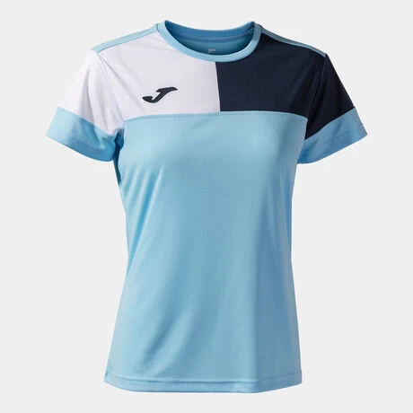 JOMA Camiseta Manga Corta Mujer Crew V Celeste Marino Blanco 3 JOMA Camiseta Manga Corta Mujer Crew V Celeste Marino Blanco