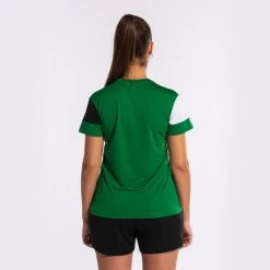 JOMA Camiseta Manga Corta Mujer Crew V Verde Negro Blanco -Deportiva Ropa Tienda 901856.451 5