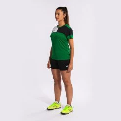 JOMA Camiseta Manga Corta Mujer Crew V Verde Negro Blanco -Deportiva Ropa Tienda 901856.451 7