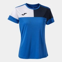 JOMA Camiseta Manga Corta Mujer Crew V Royal Marino Blanco
