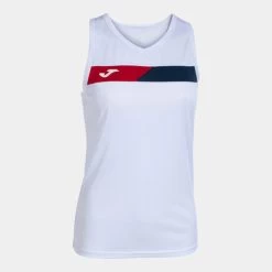 JOMA Camiseta Sin Mangas Mujer Court Blanco Rojo Marino