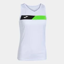 JOMA Camiseta Sin Mangas Mujer Court Blanco Verde Flúor Negro