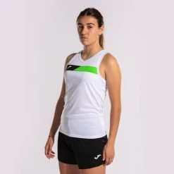 JOMA Camiseta Sin Mangas Mujer Court Blanco Verde Flúor Negro -Deportiva Ropa Tienda 901862.217 4