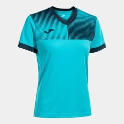 JOMA Camiseta Manga Corta Mujer Eco Supernova Turquesa Flúor Marino