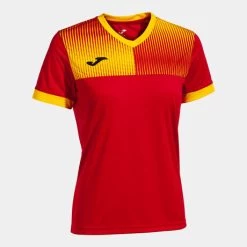 JOMA Camiseta Manga Corta Mujer Eco Supernova Rojo Amarillo