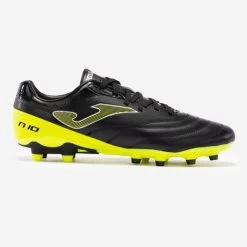 JOMA Botas Fútbol Numero-10 23 Terreno Firme FG Negro Amarillo Flúor
